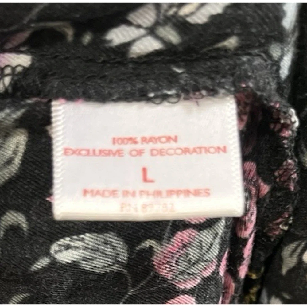 Josie Natori Pattern Lounge Pajama Pants Womens Large Pink Black - Picture 3 of 6